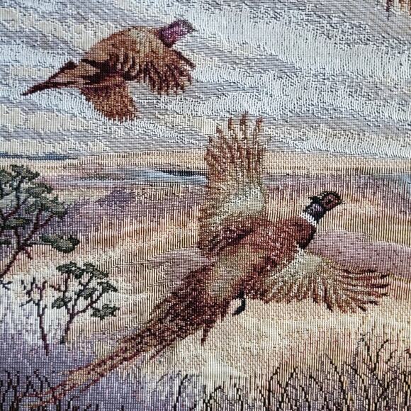 VTG 27x27 Tapestry Fabric Sample LaCrosse Furniture Co Country Wildlife Birds - Picture 4 of 6